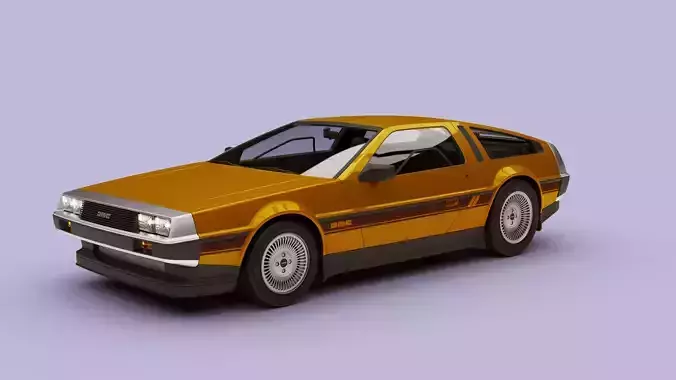Dolorean car Back to the Future 3D model