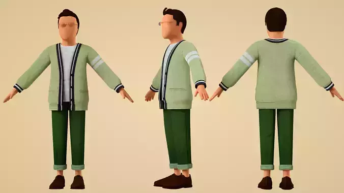 Cartoon lowpoly characters