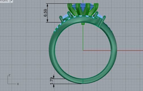 Round diamond ring with stones 3509 3D print model 3D print model_5