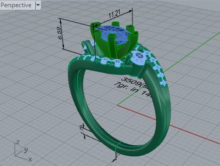 Round diamond ring with stones 3509 3D print model 3D print model_7