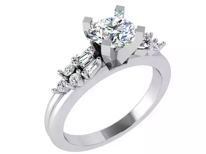 Diamond signet ring 3510 3D print model