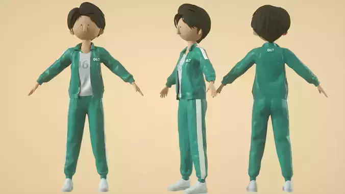 cartoon squid game teenager athlete