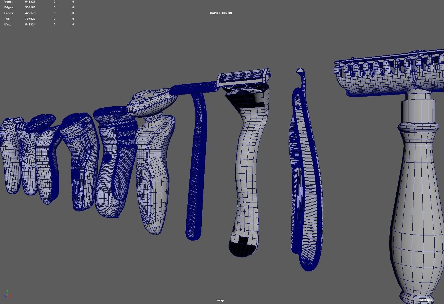 razor razor old fashioned razor electric razor 3D model_12