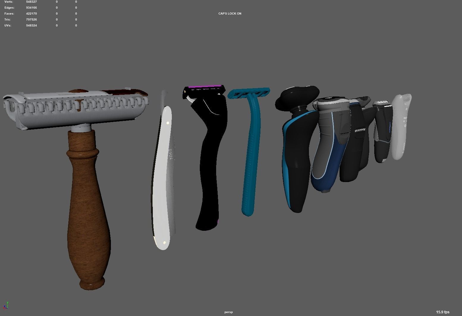 razor razor old fashioned razor electric razor 3D model_6