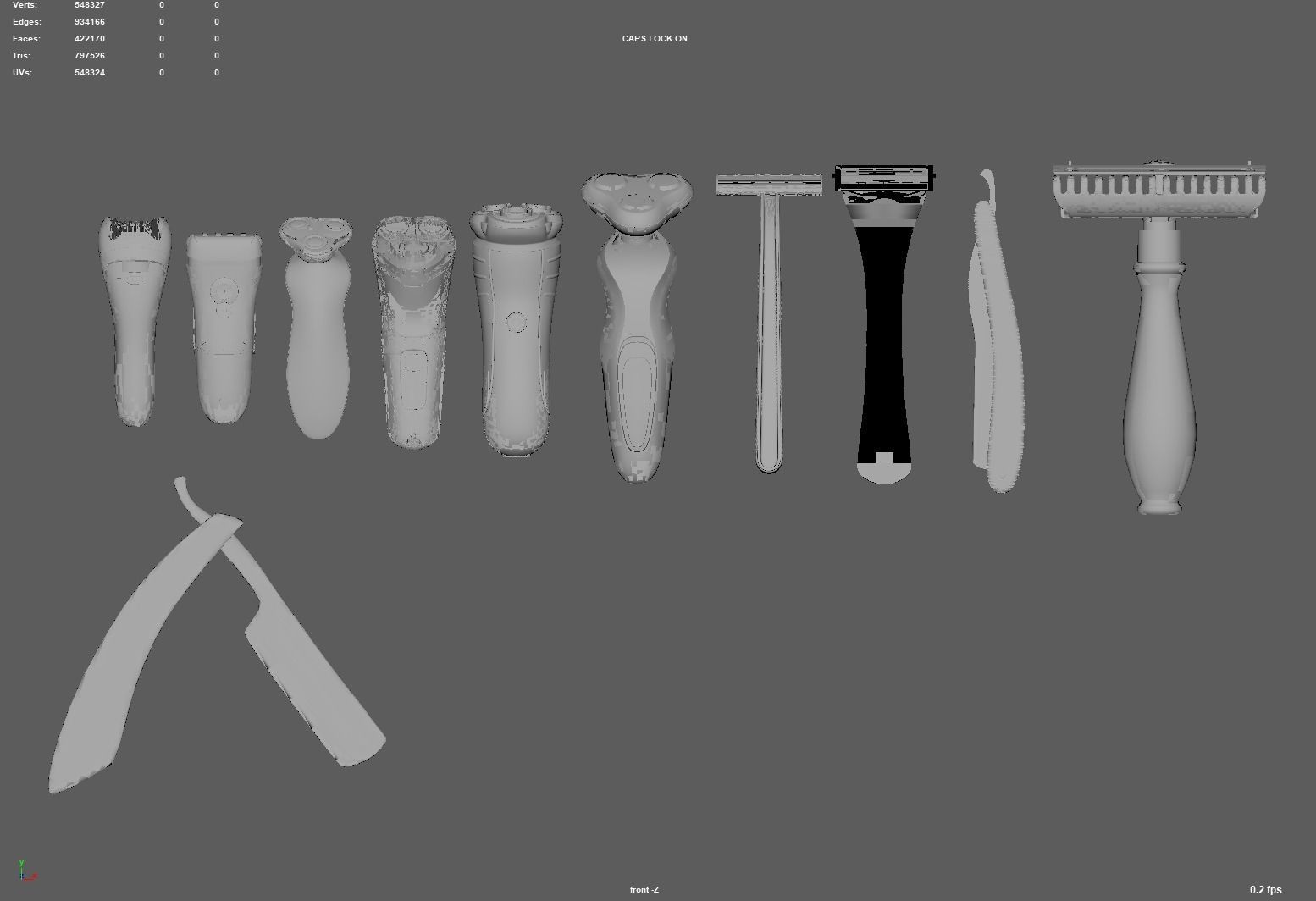 razor razor old fashioned razor electric razor 3D model_2