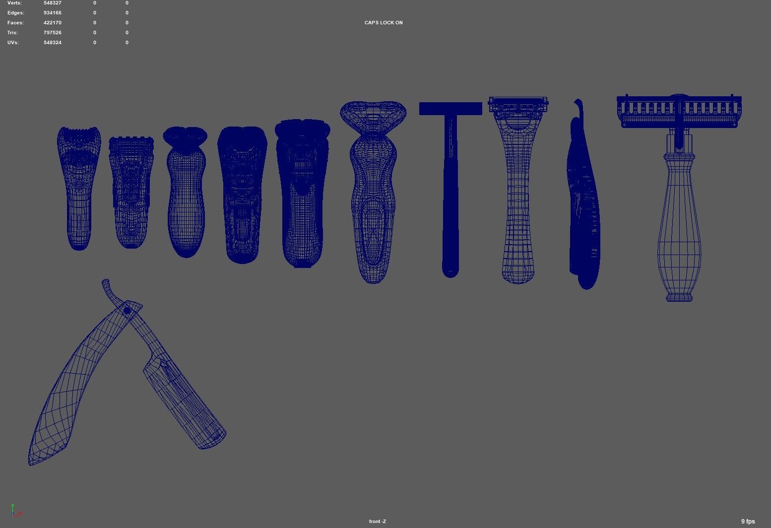 razor razor old fashioned razor electric razor 3D model_1