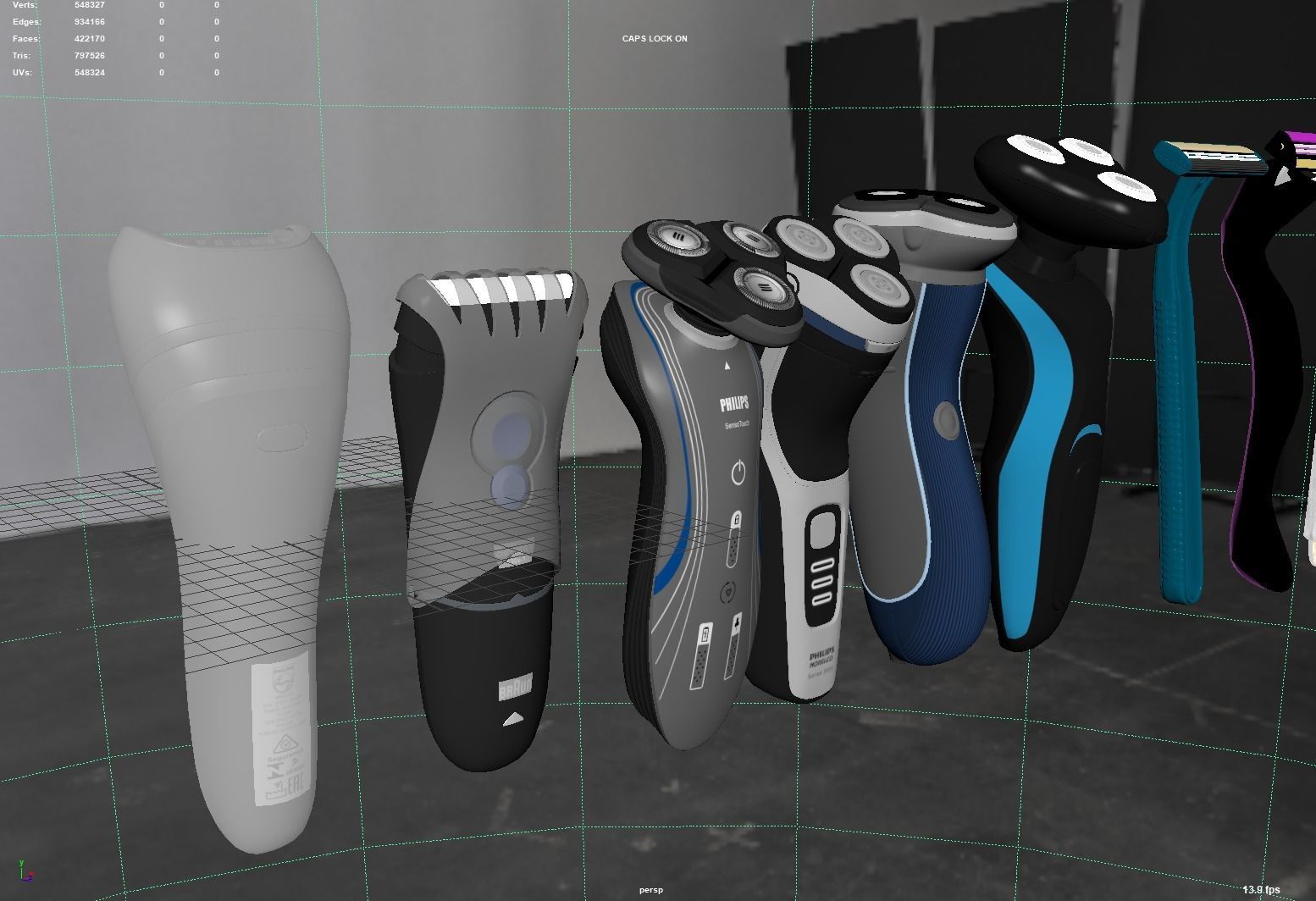 razor razor old fashioned razor electric razor 3D model_3