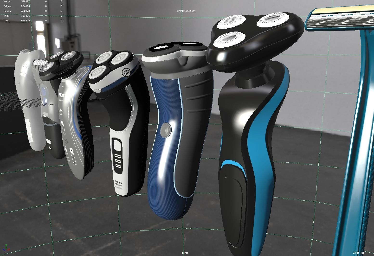 razor razor old fashioned razor electric razor 3D model_4