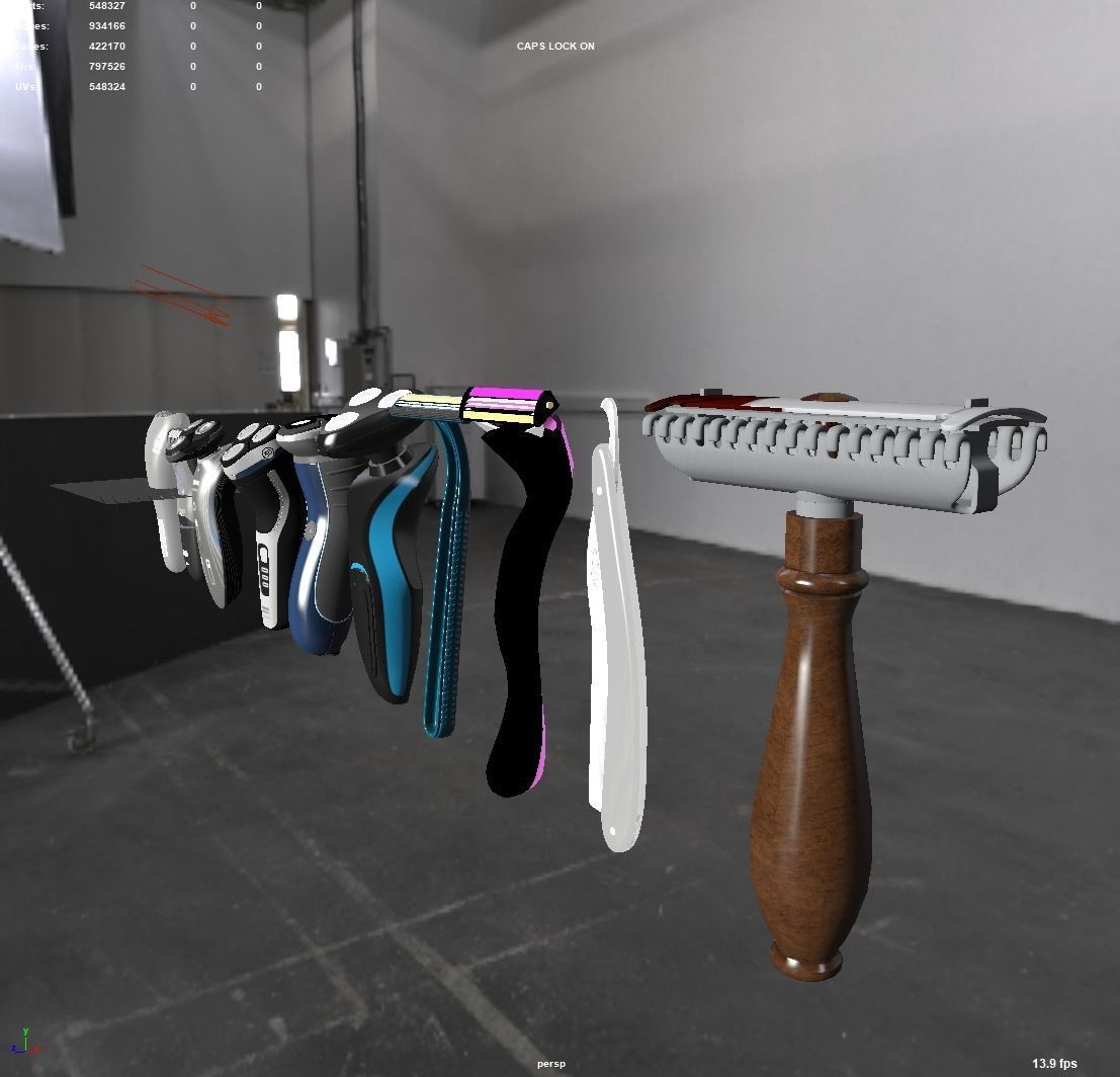 razor razor old fashioned razor electric razor 3D model_5