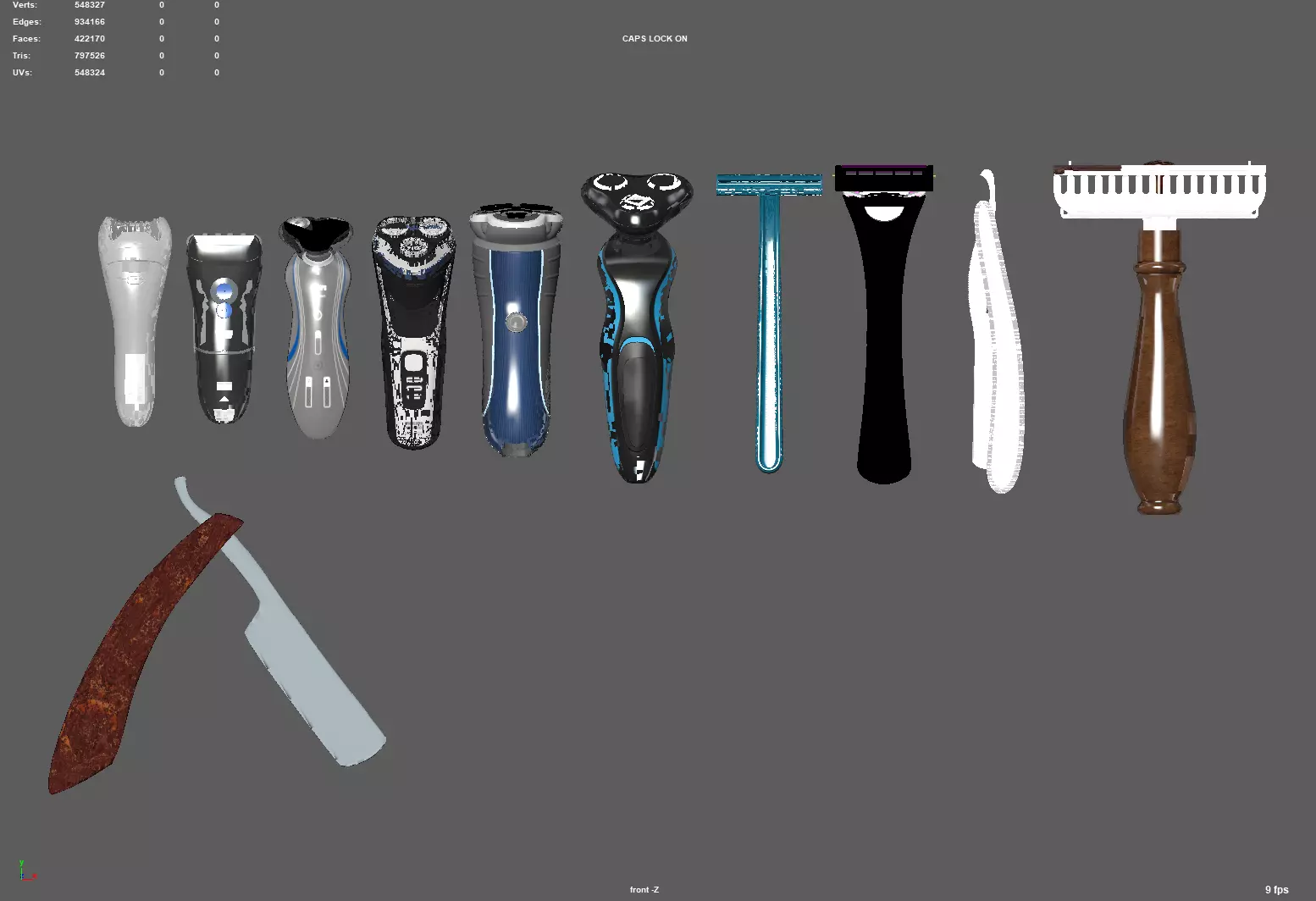 razor razor old fashioned razor electric razor 3D model_0