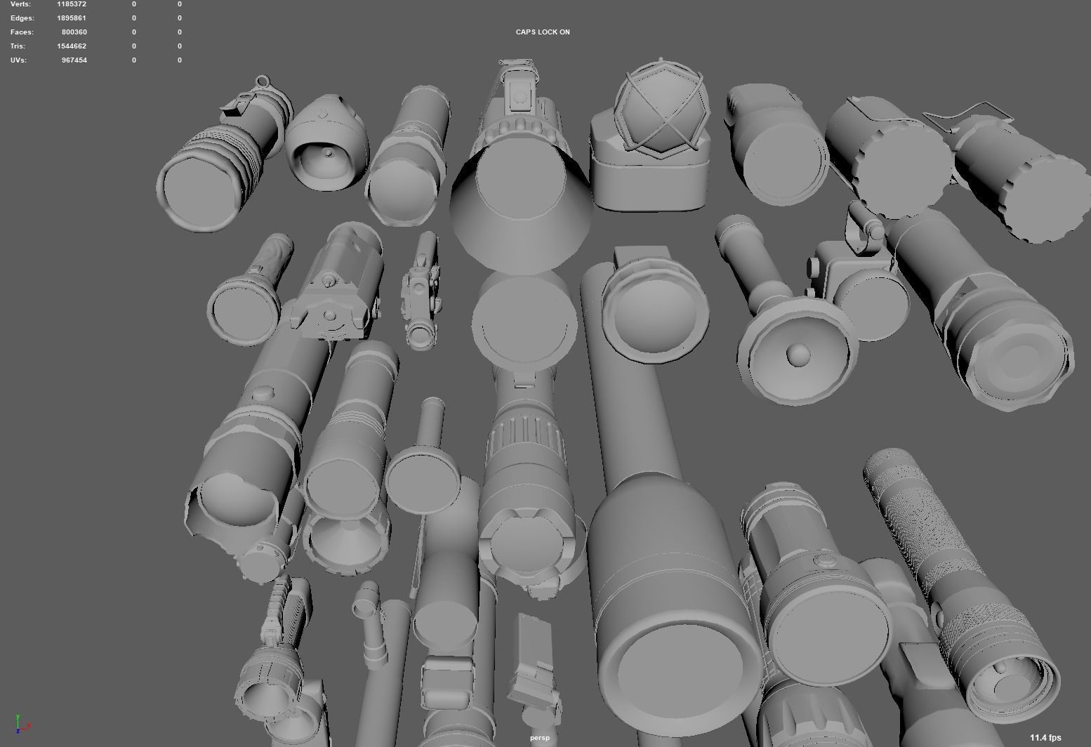 Flashlight Desk Lamp Searchlight Spotlight 3D model_9