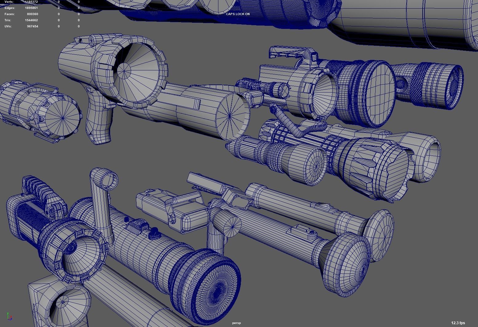 Flashlight Desk Lamp Searchlight Spotlight 3D model_5