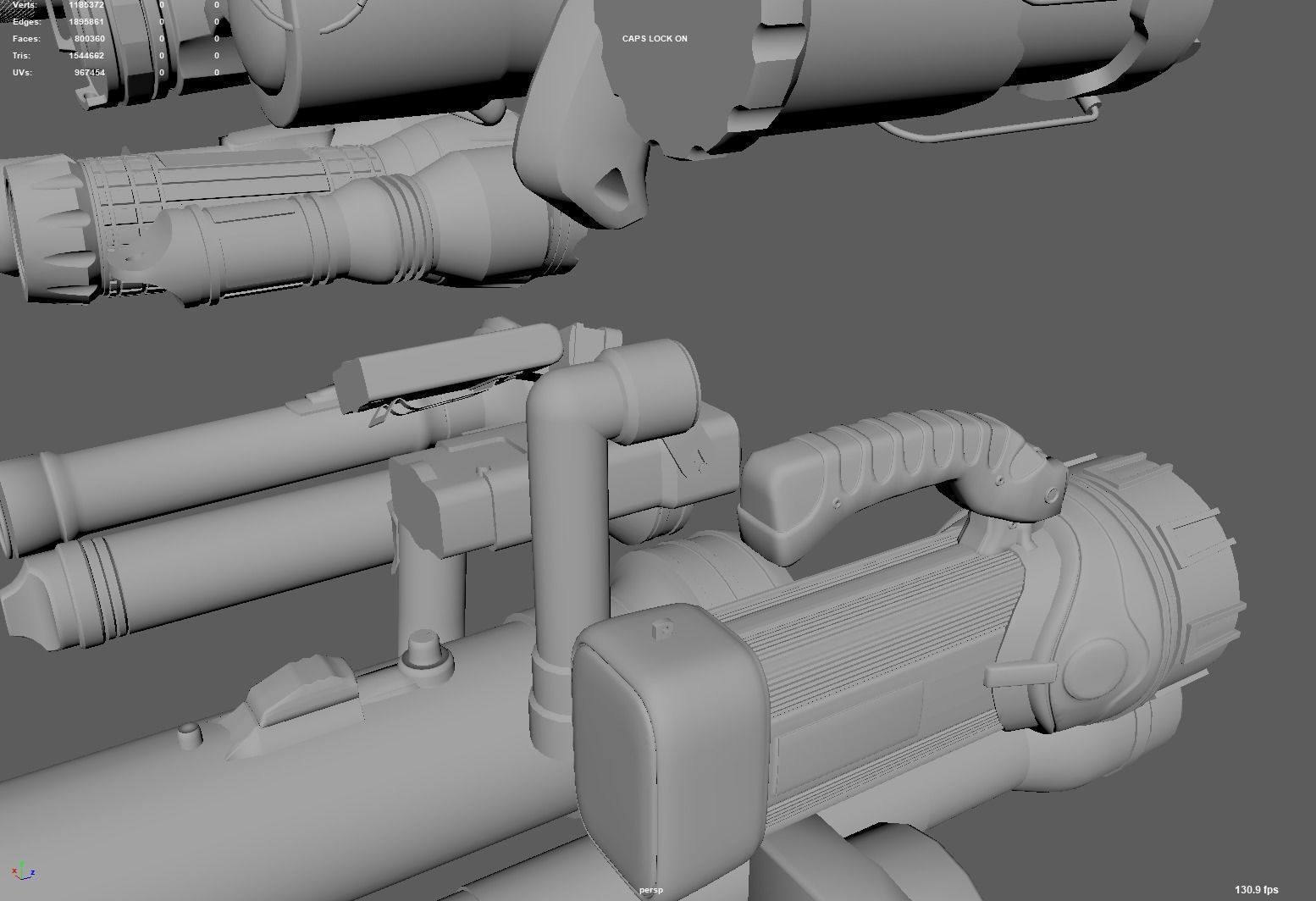 Flashlight Desk Lamp Searchlight Spotlight 3D model_15