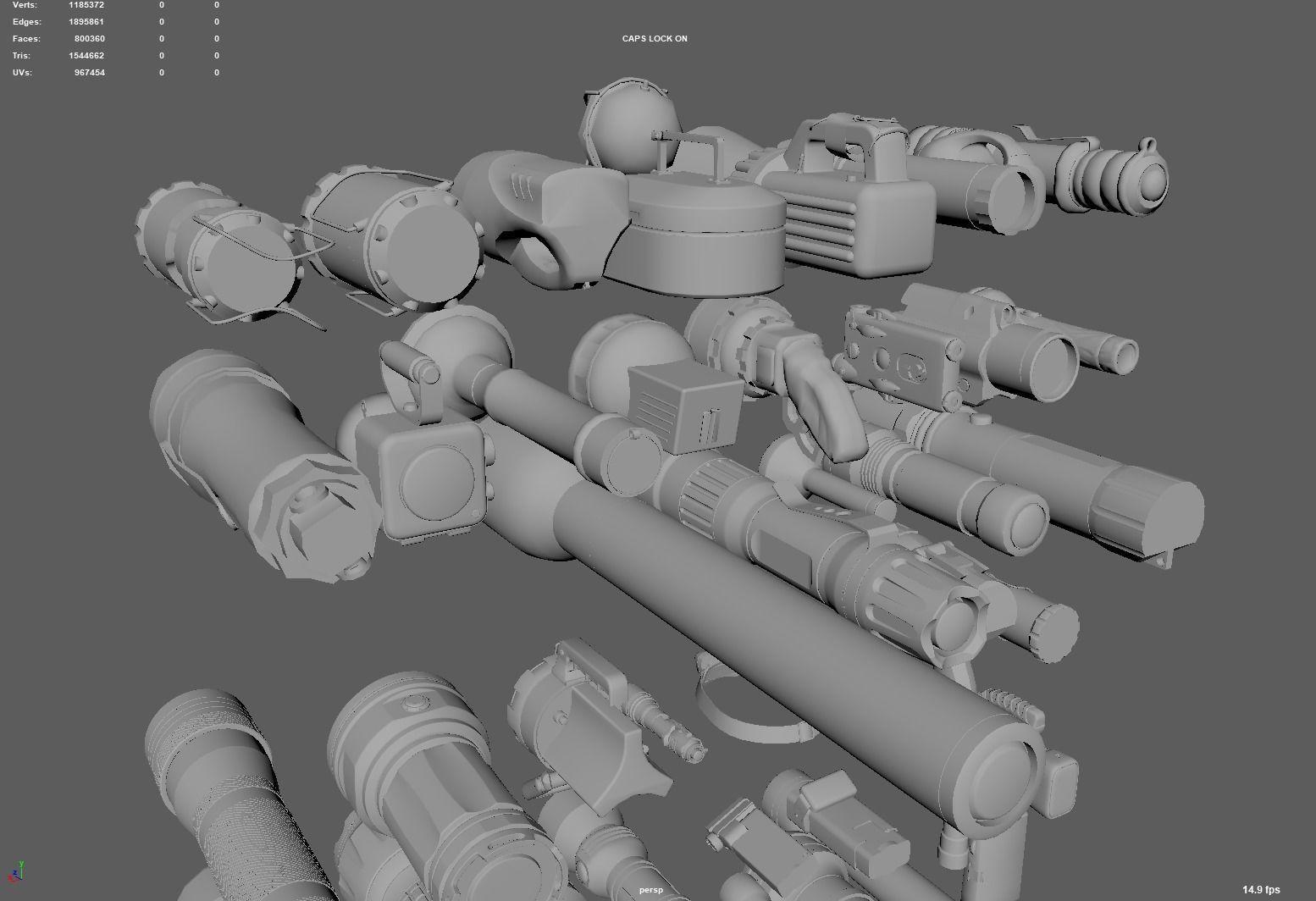 Flashlight Desk Lamp Searchlight Spotlight 3D model_12