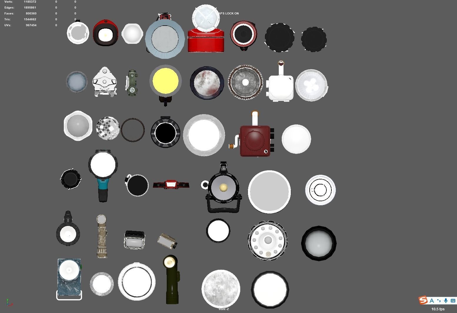 Flashlight Desk Lamp Searchlight Spotlight 3D model_2