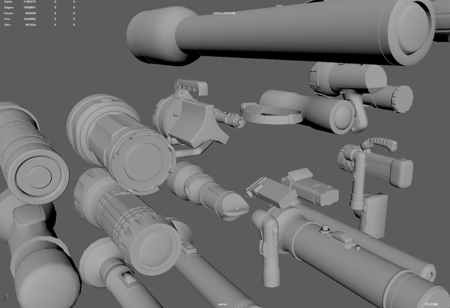 Flashlight Desk Lamp Searchlight Spotlight 3D model_13