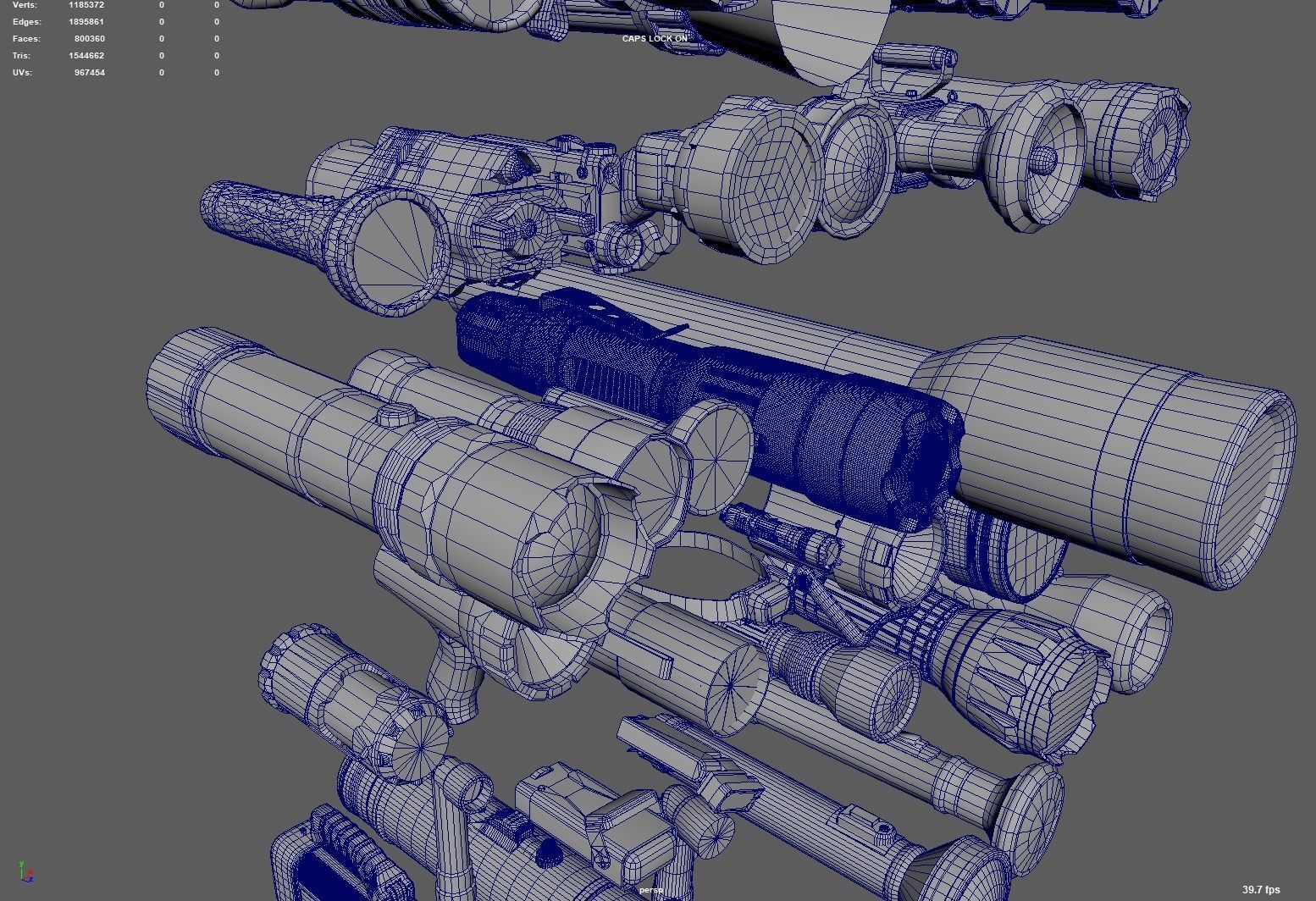 Flashlight Desk Lamp Searchlight Spotlight 3D model_4