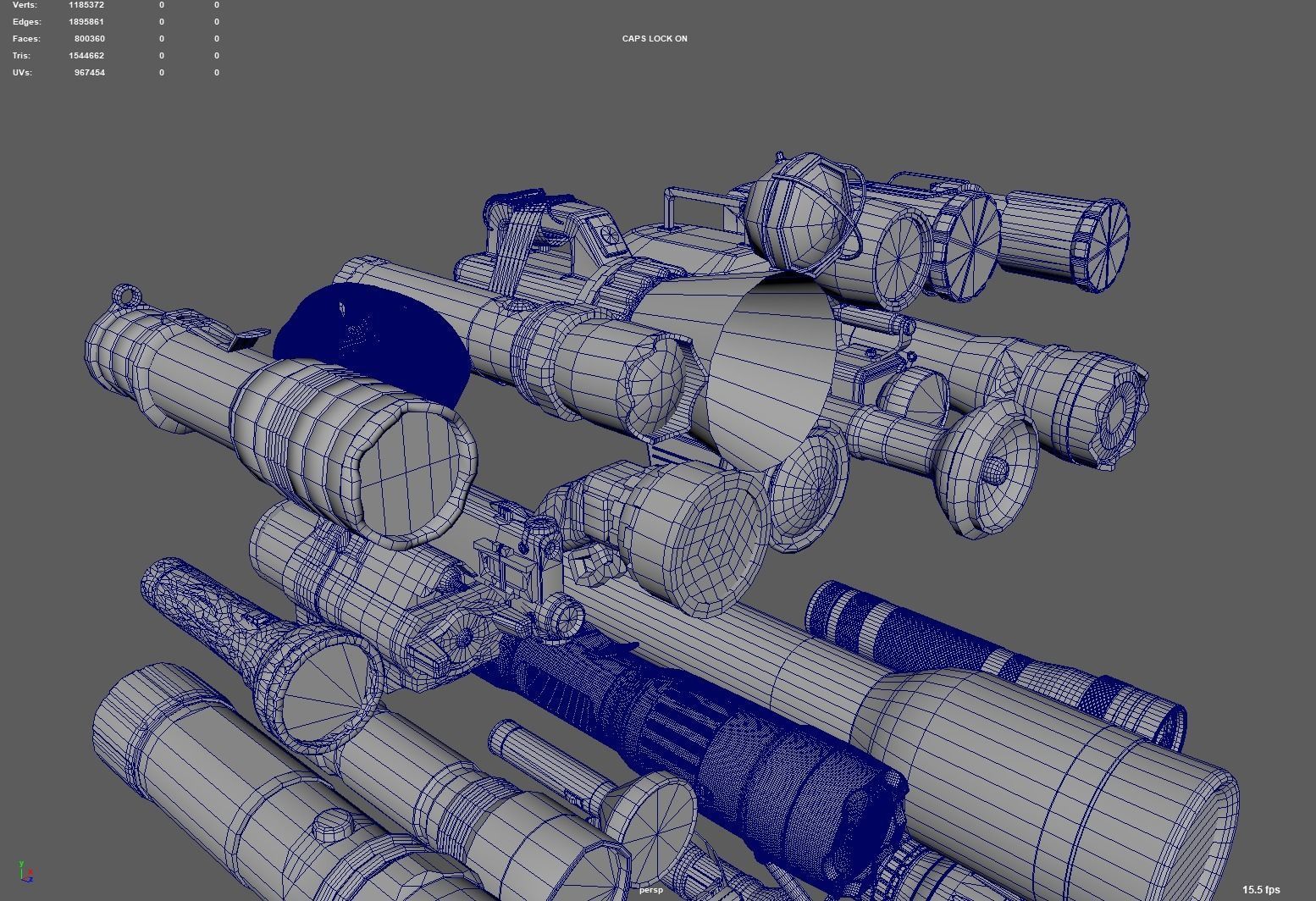 Flashlight Desk Lamp Searchlight Spotlight 3D model_3