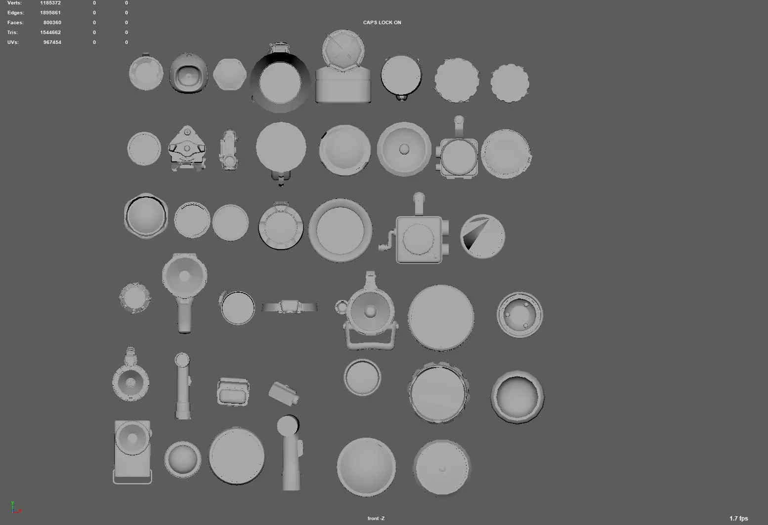 Flashlight Desk Lamp Searchlight Spotlight 3D model_0