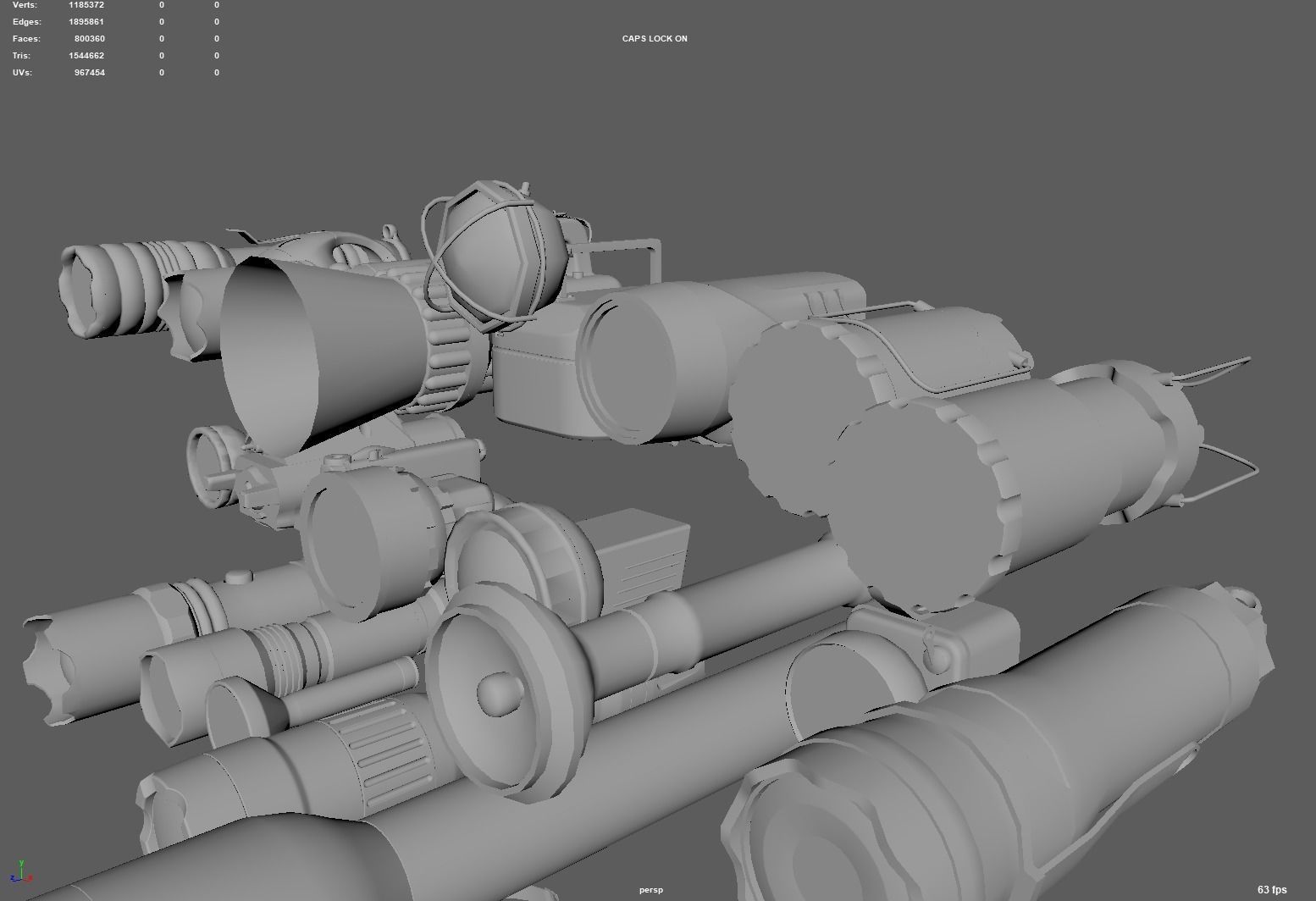 Flashlight Desk Lamp Searchlight Spotlight 3D model_8