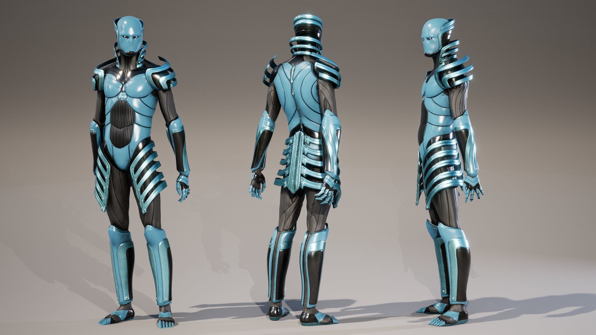 Robot 5 Low-poly 3D model_13