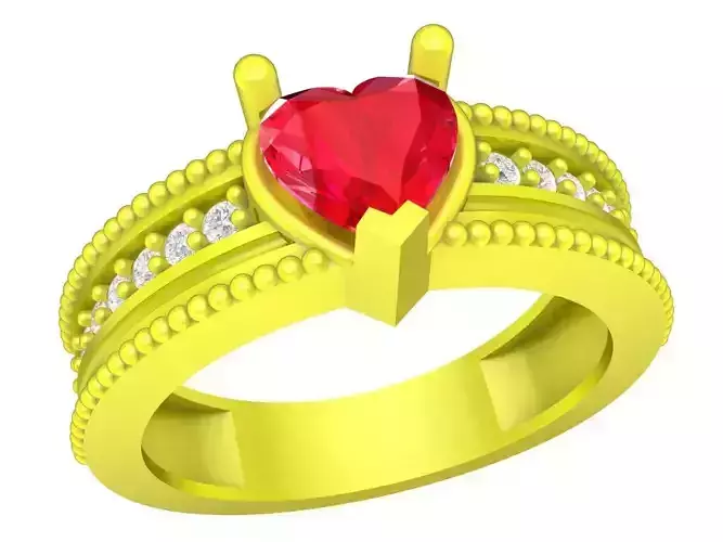 heart diamond women engagement band  ring 4344