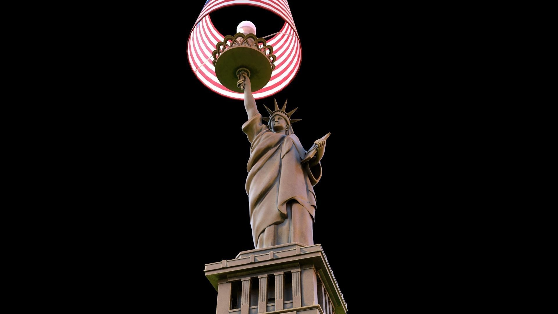 liberty statue light lamp 3D model_13