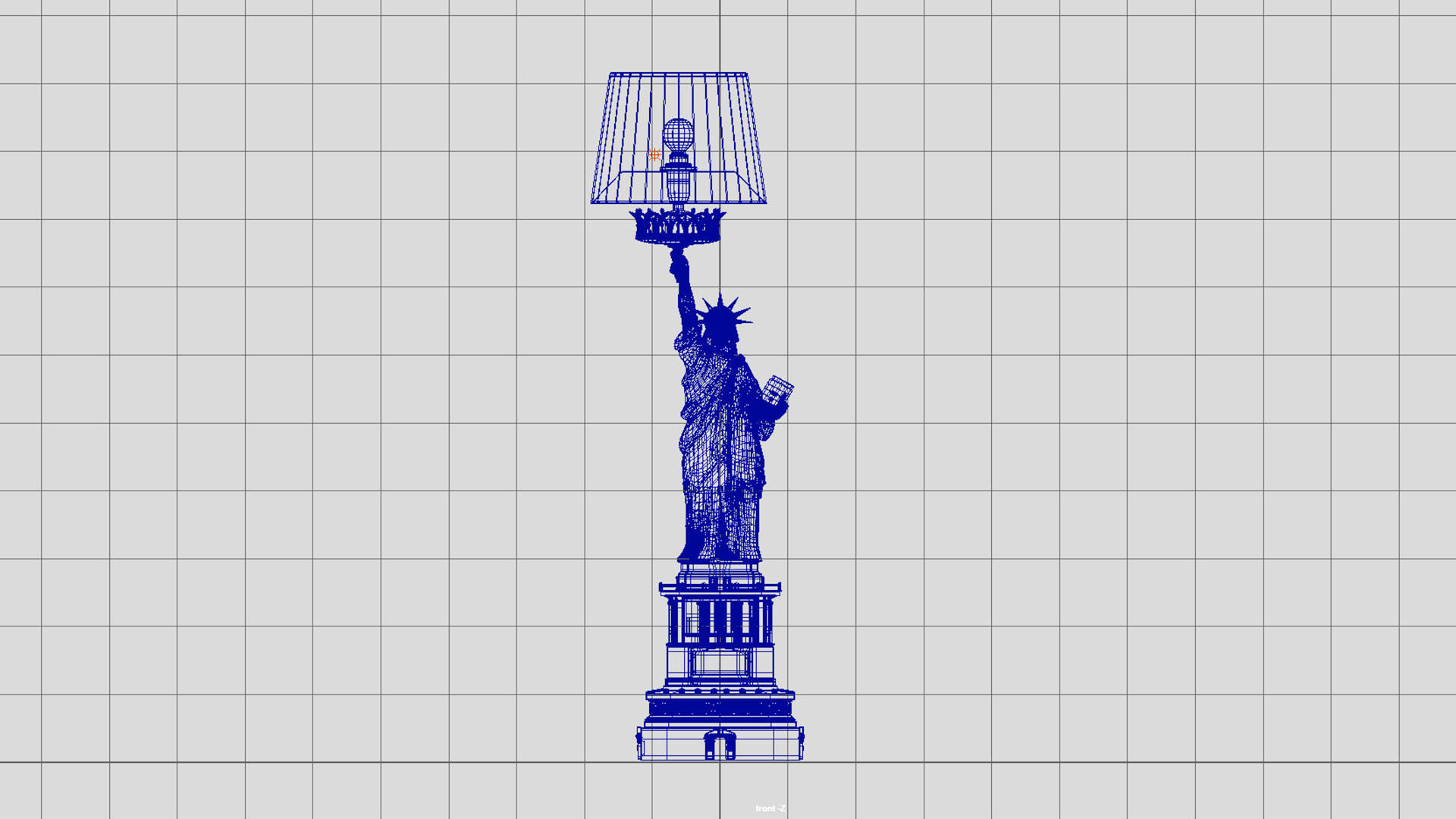 liberty statue light lamp 3D model_4