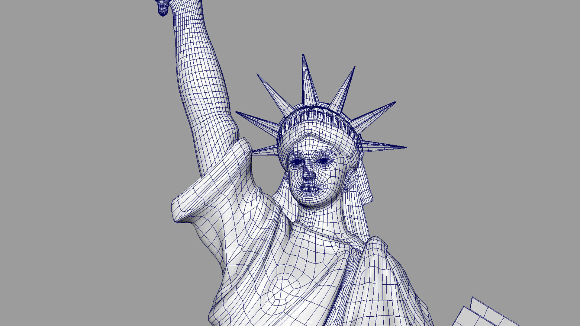 liberty statue light lamp 3D model_6
