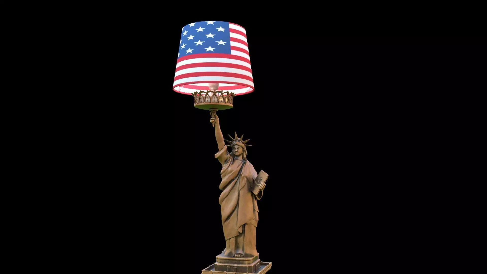 liberty statue light lamp 3D model_0