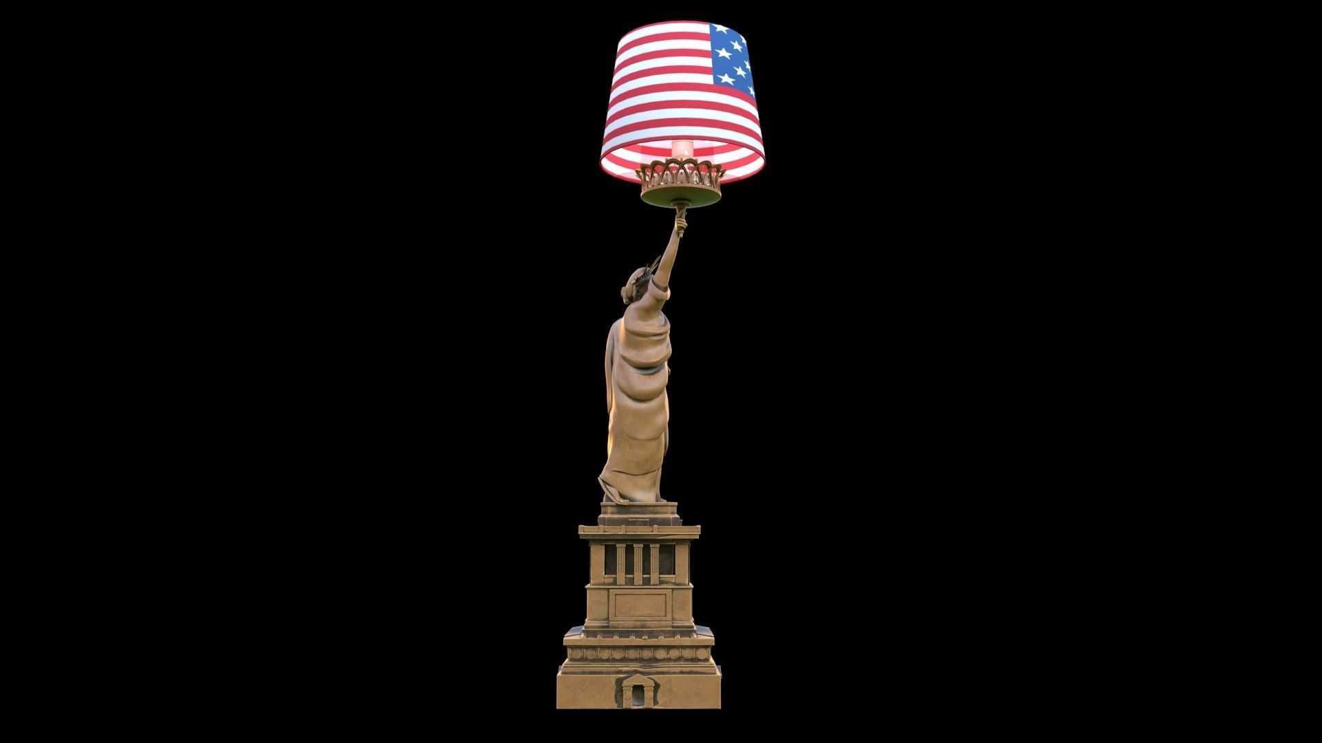 liberty statue light lamp 3D model_10