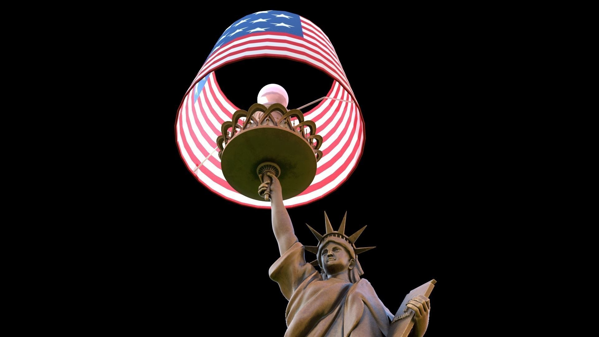 liberty statue light lamp 3D model_12