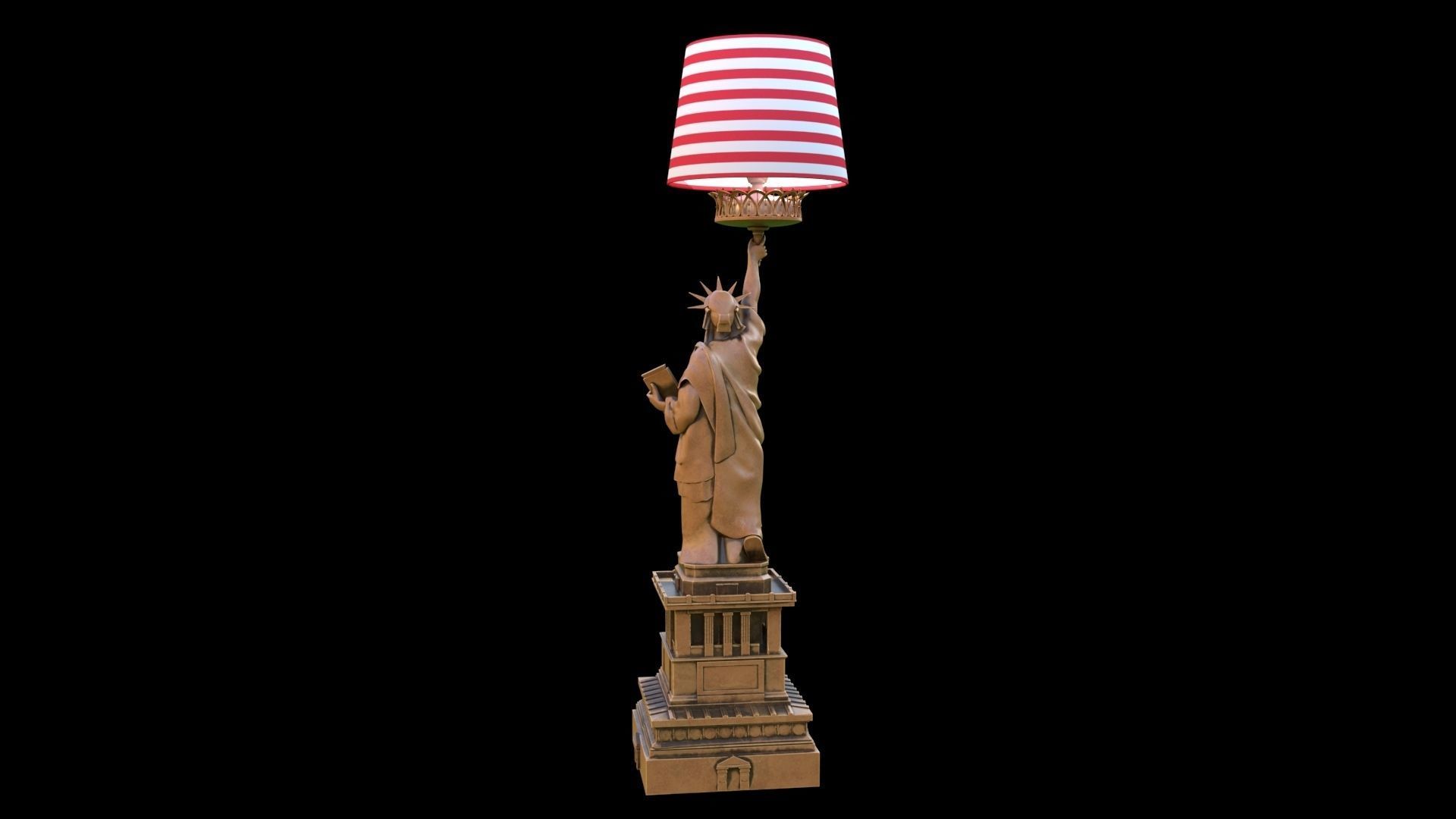 liberty statue light lamp 3D model_9