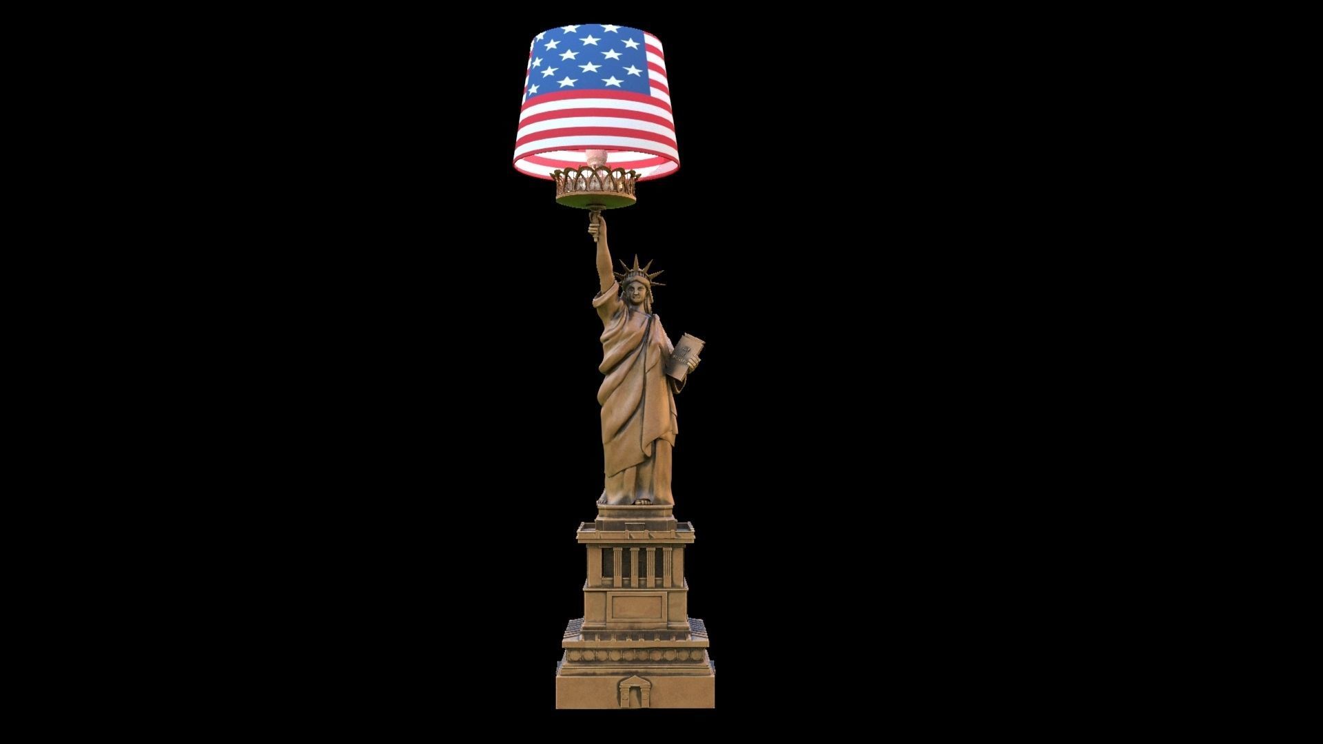 liberty statue light lamp 3D model_7