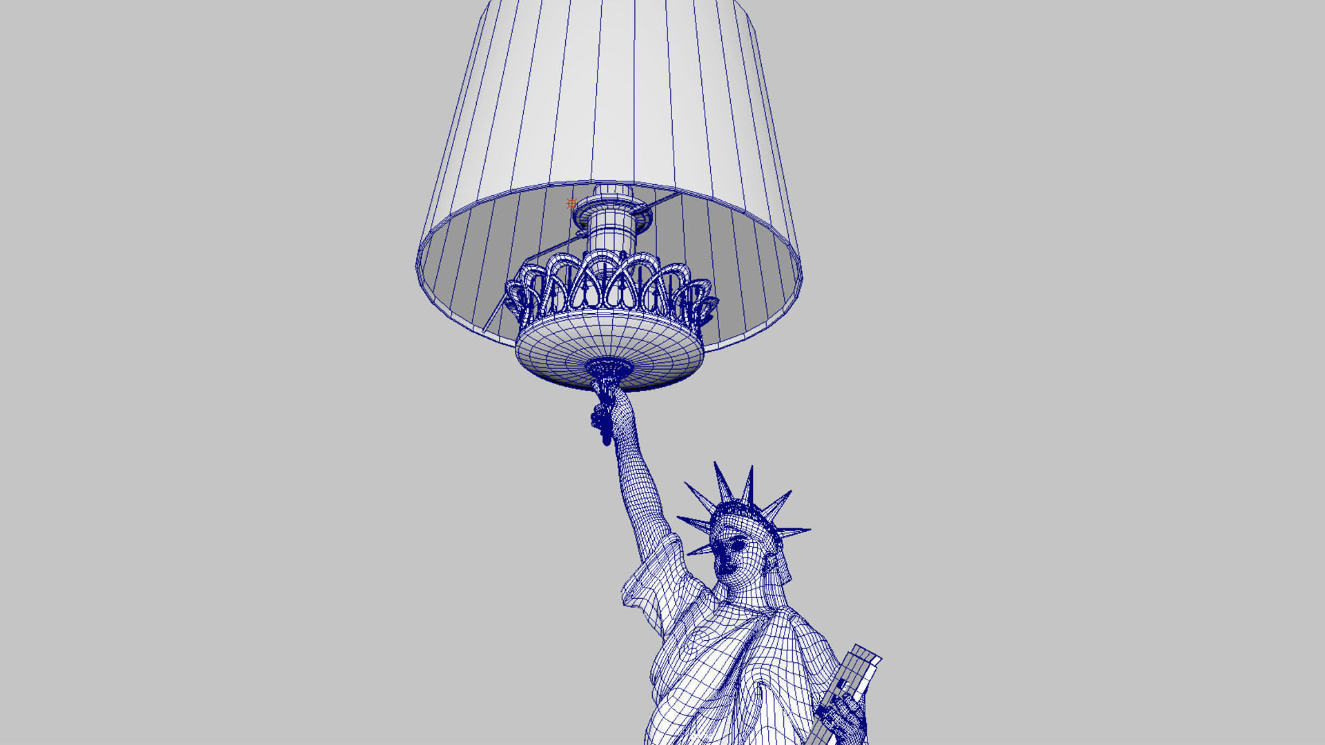 liberty statue light lamp 3D model_1