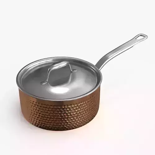 Stainless Steel Cookware Pan v3 Low-poly 3D model
