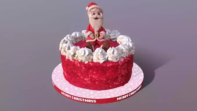 Santa Clause Christmas Red Velvet Cake