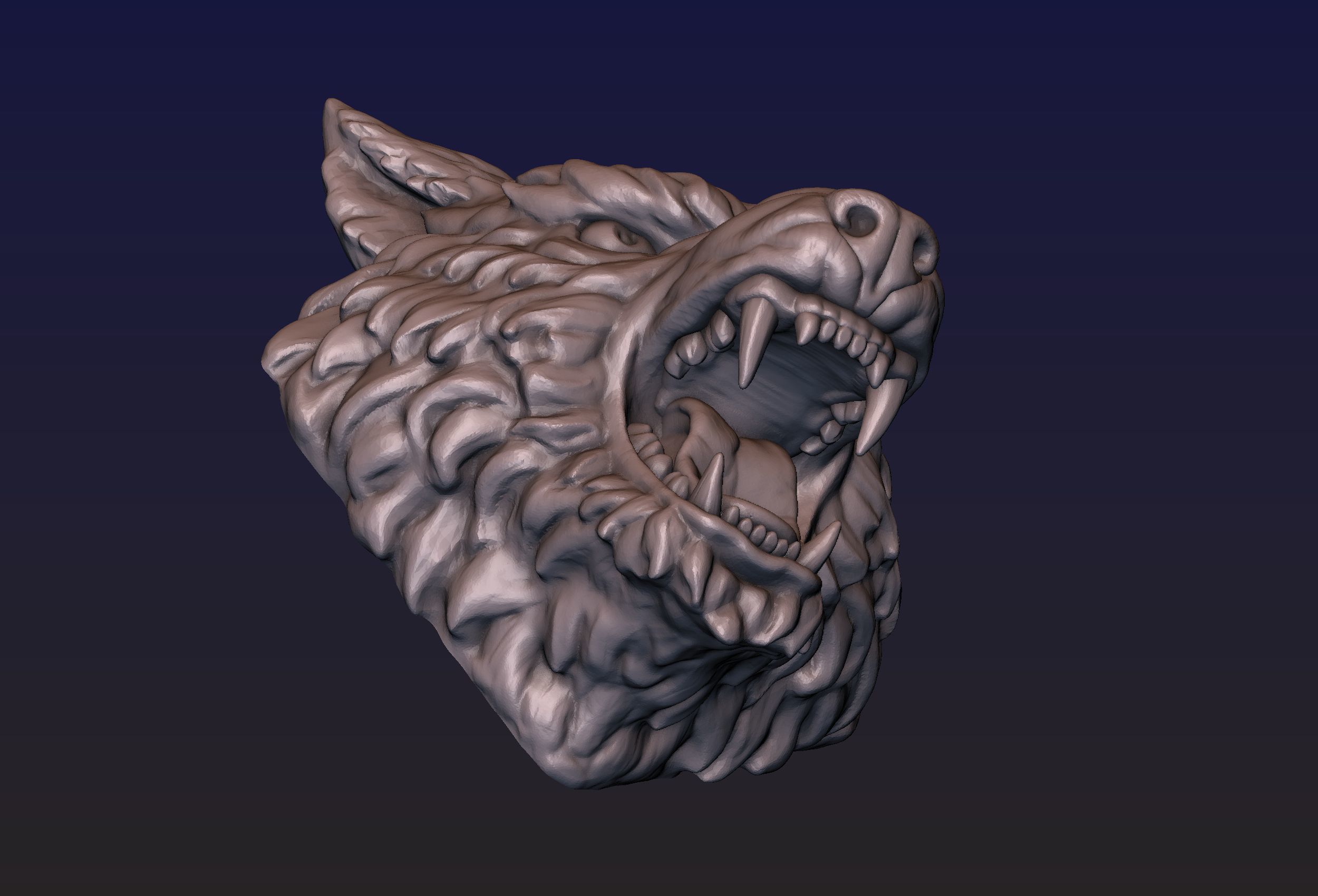 Wolf Head 3D print model_13
