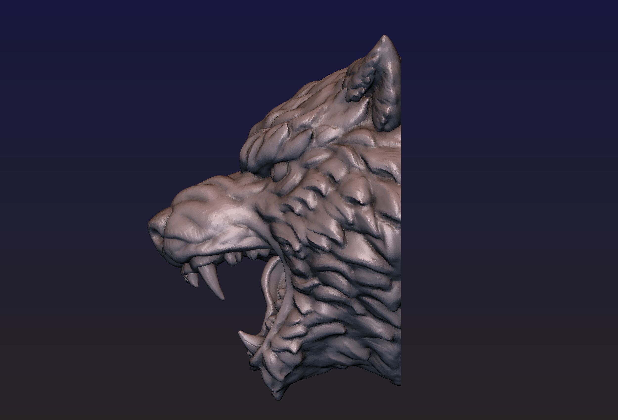 Wolf Head 3D print model_3