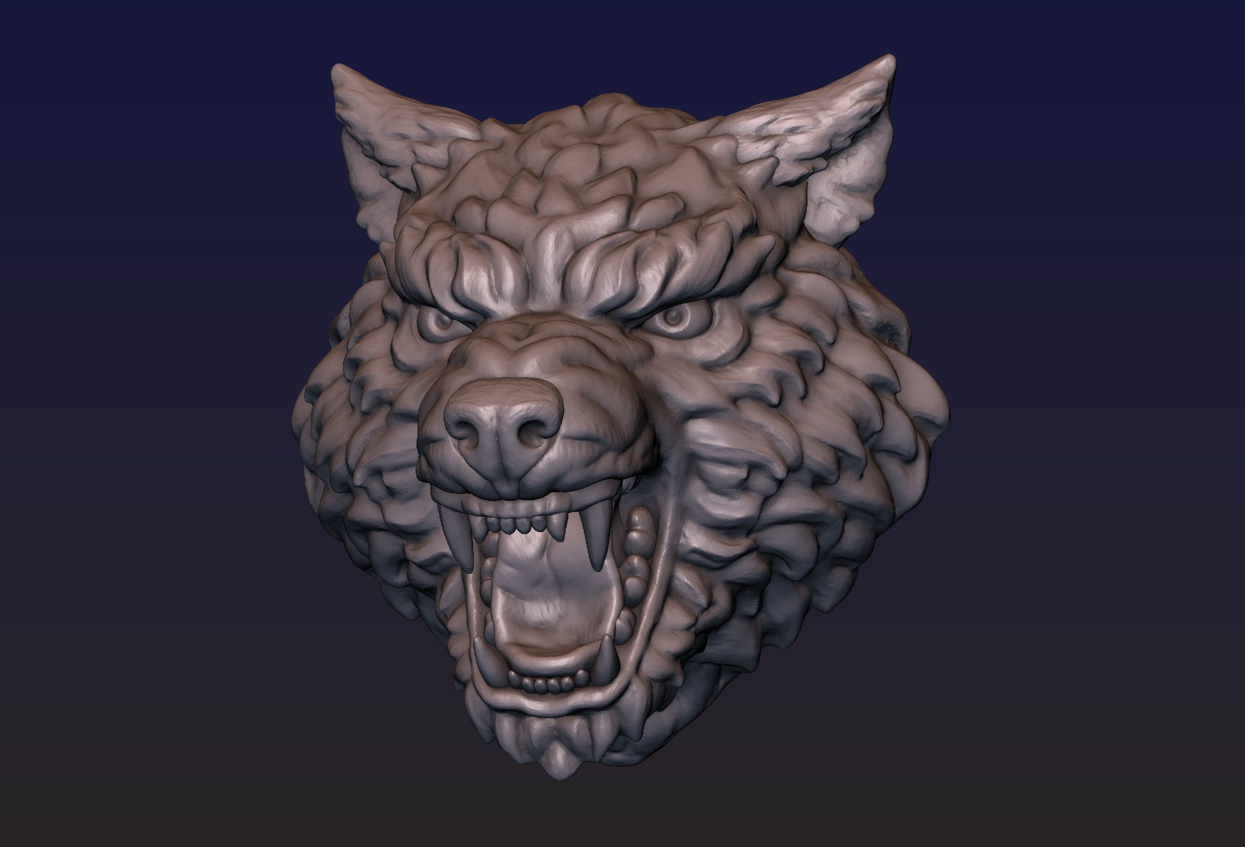 Wolf Head 3D print model_6