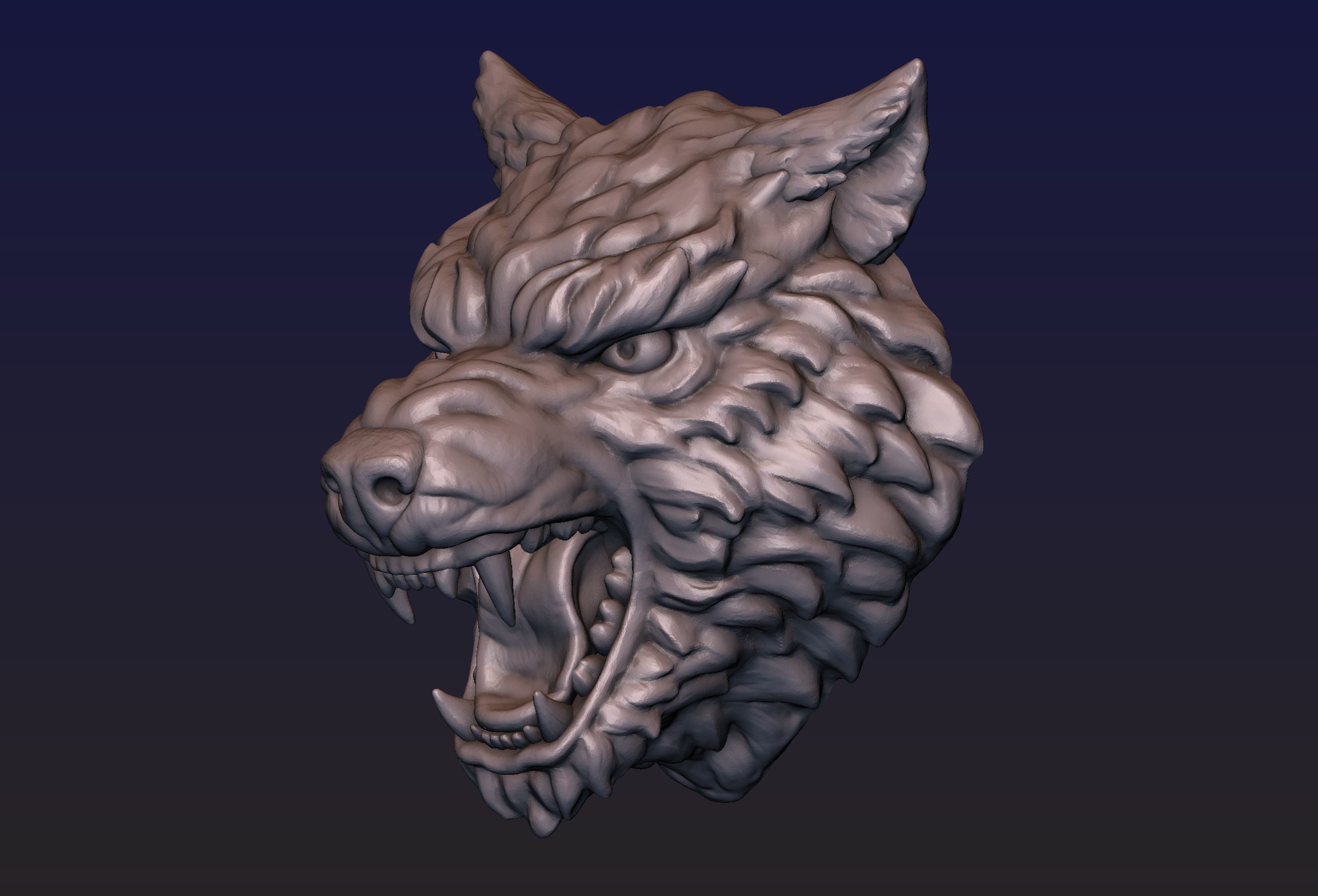 Wolf Head 3D print model_7
