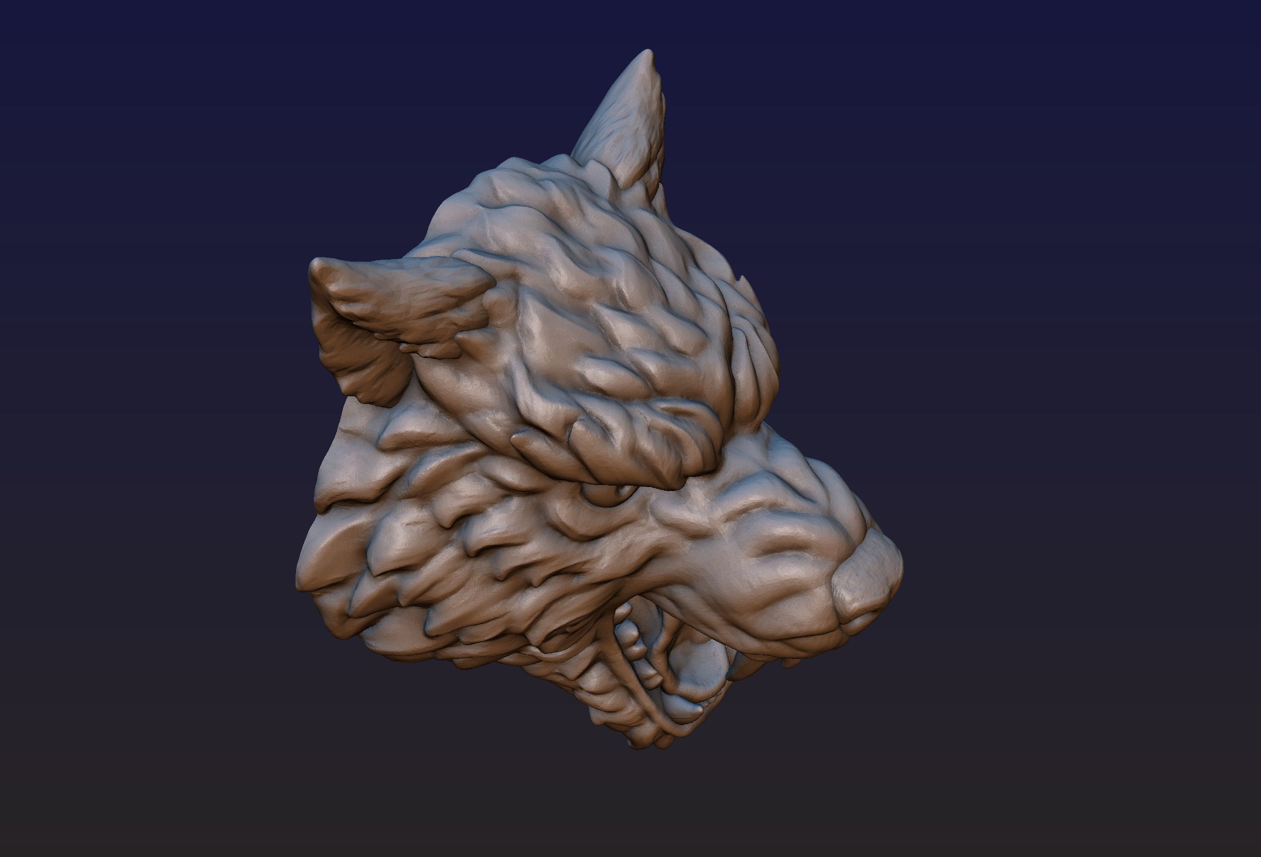 Wolf Head 3D print model_16