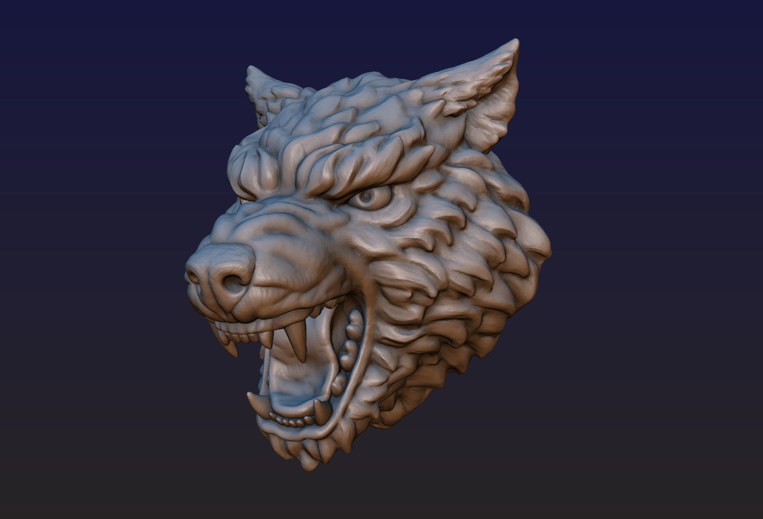Wolf Head 3D print model_14