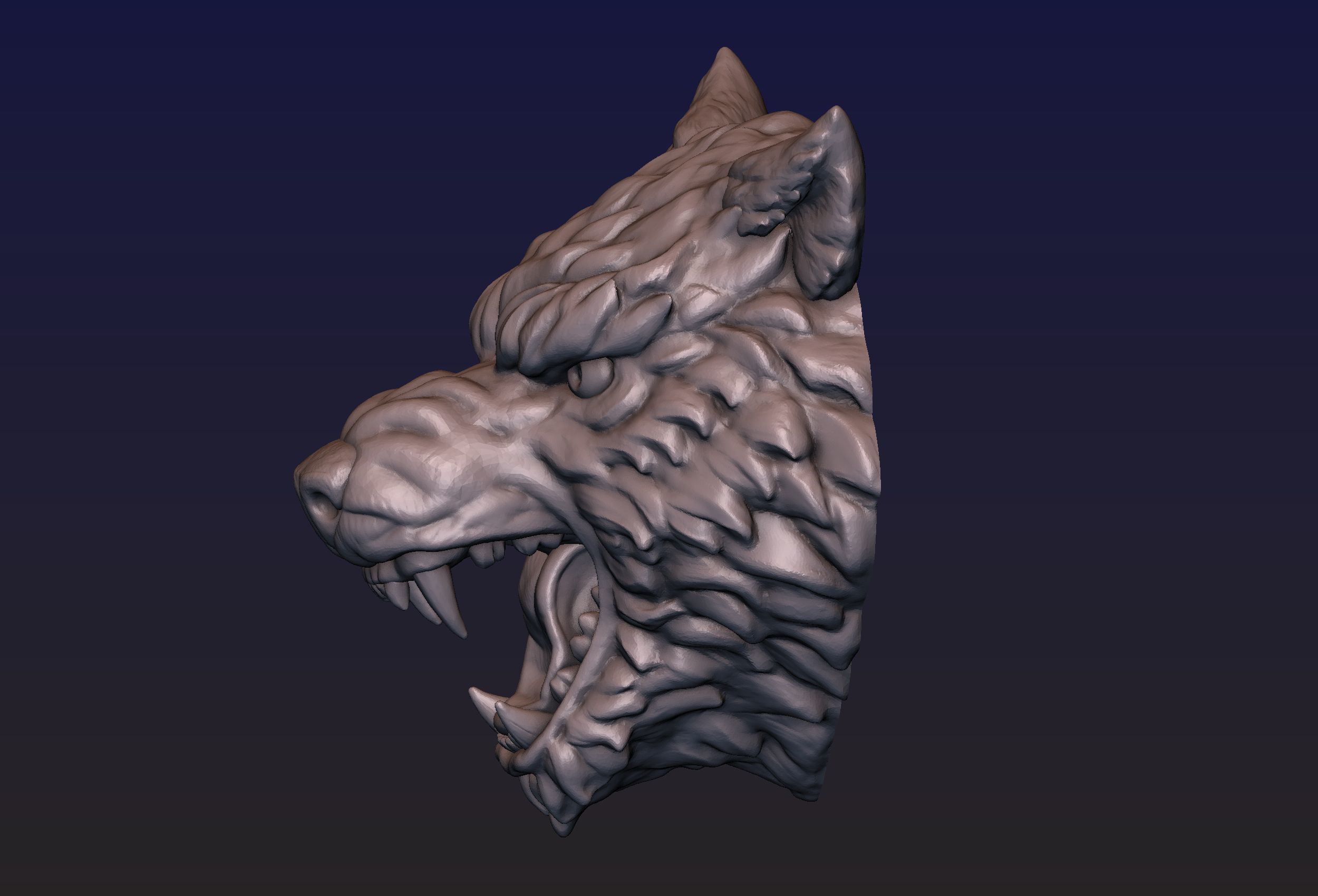 Wolf Head 3D print model_8