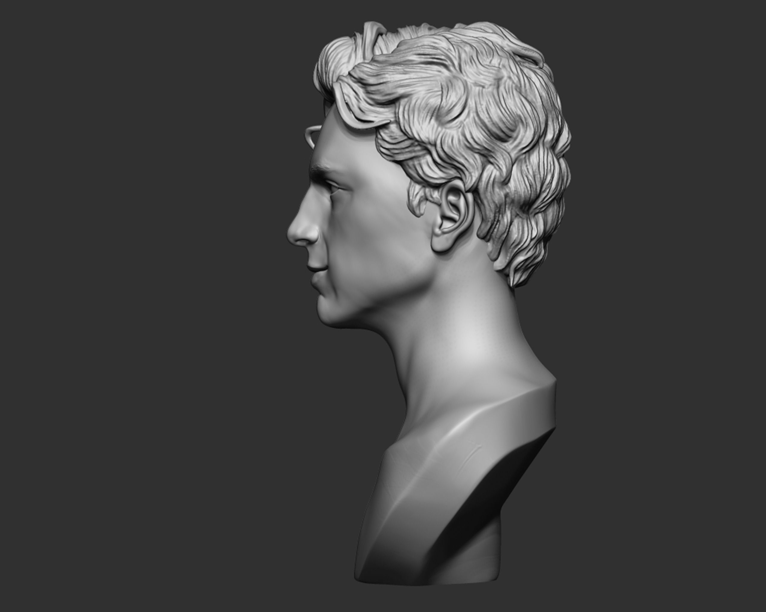 Timothee Chalamet bust sculpture 3D print model_7