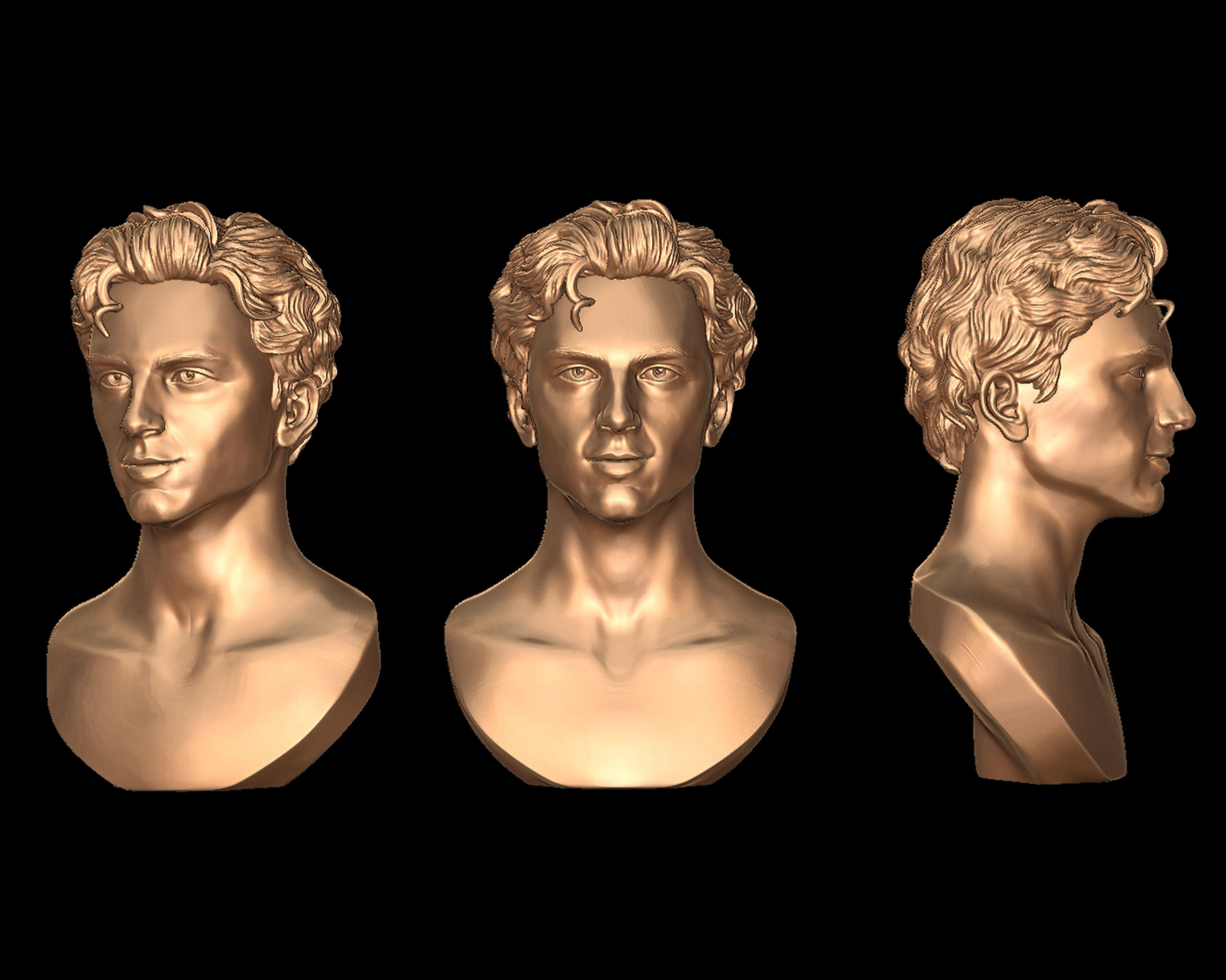 Timothee Chalamet bust sculpture 3D print model_6