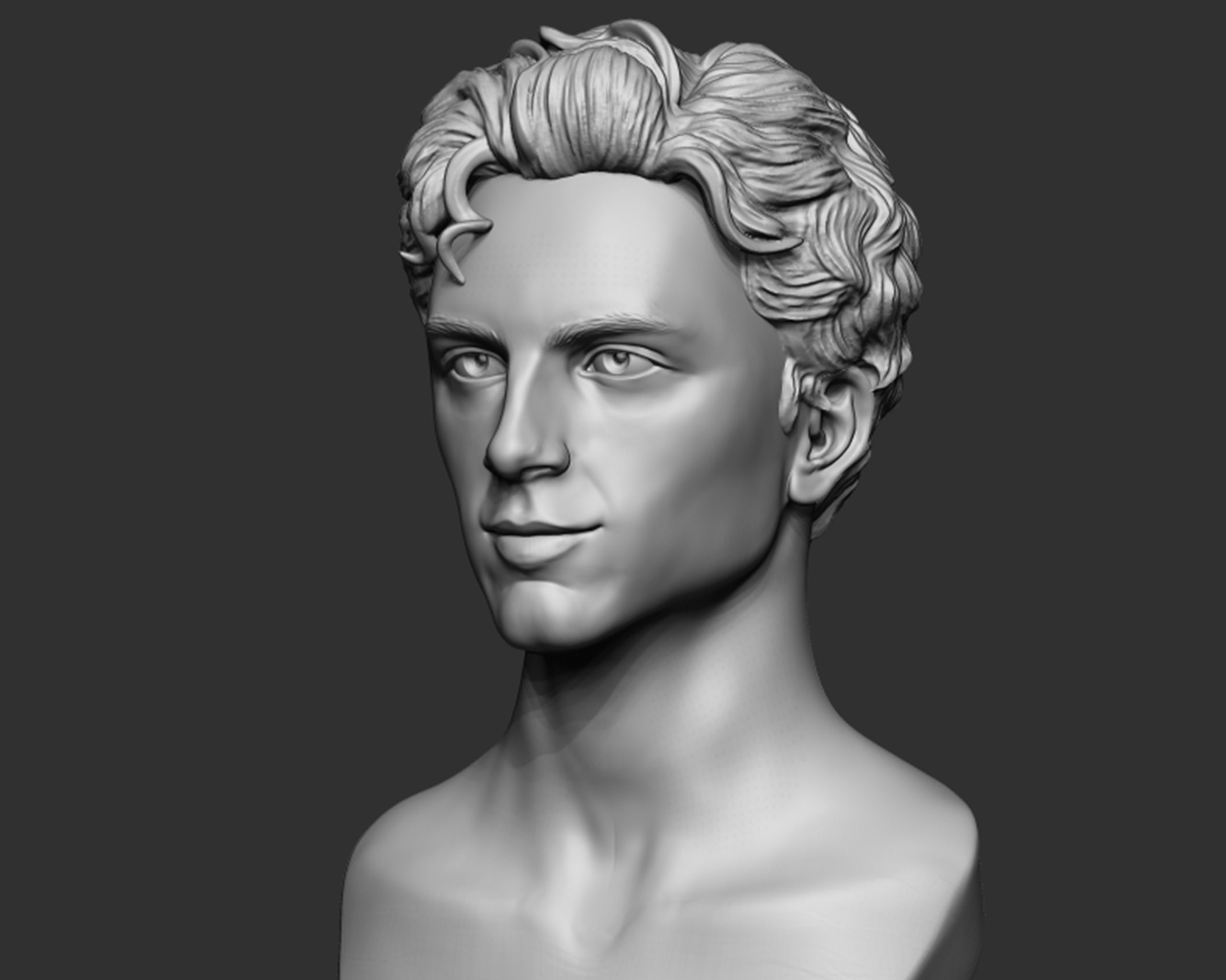 Timothee Chalamet bust sculpture 3D print model_3