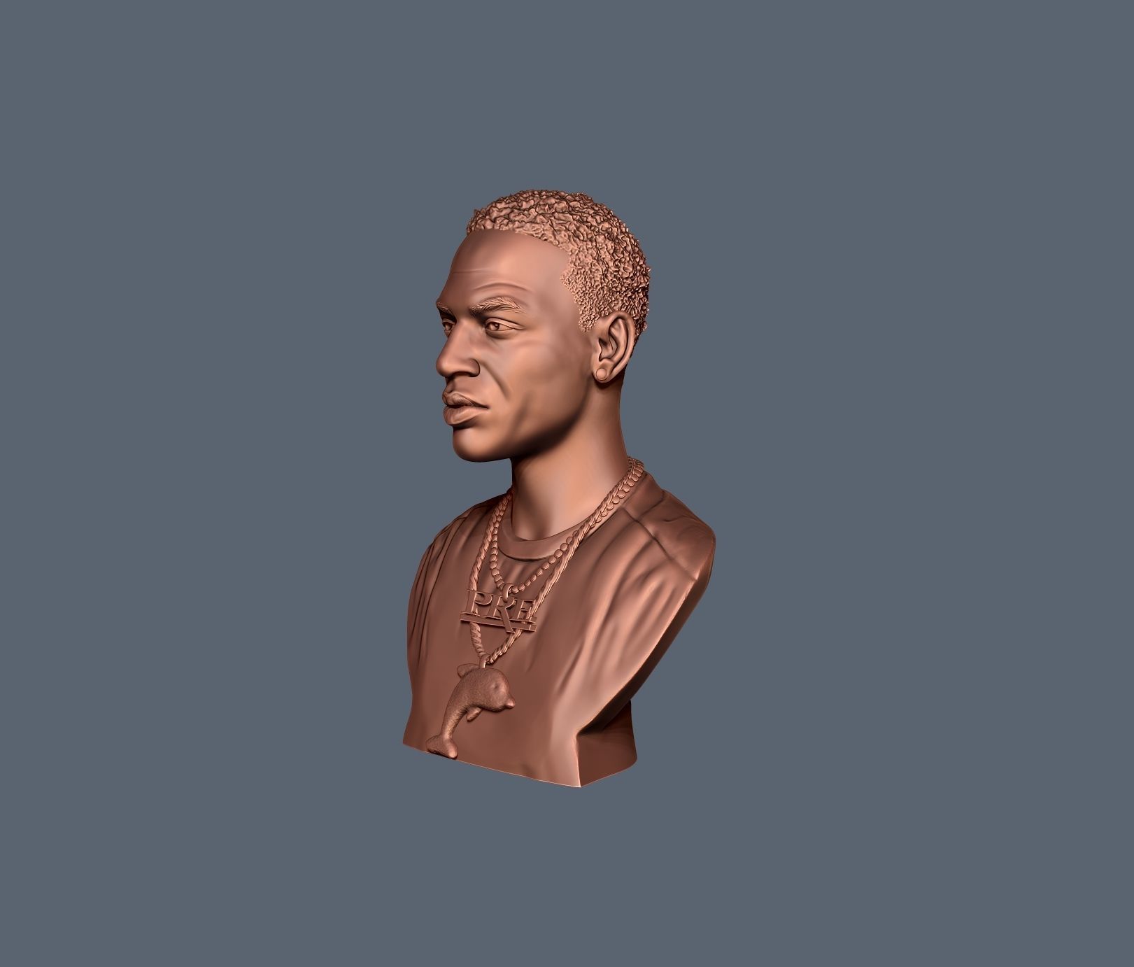 Young Dolph Bust 3D print model_12