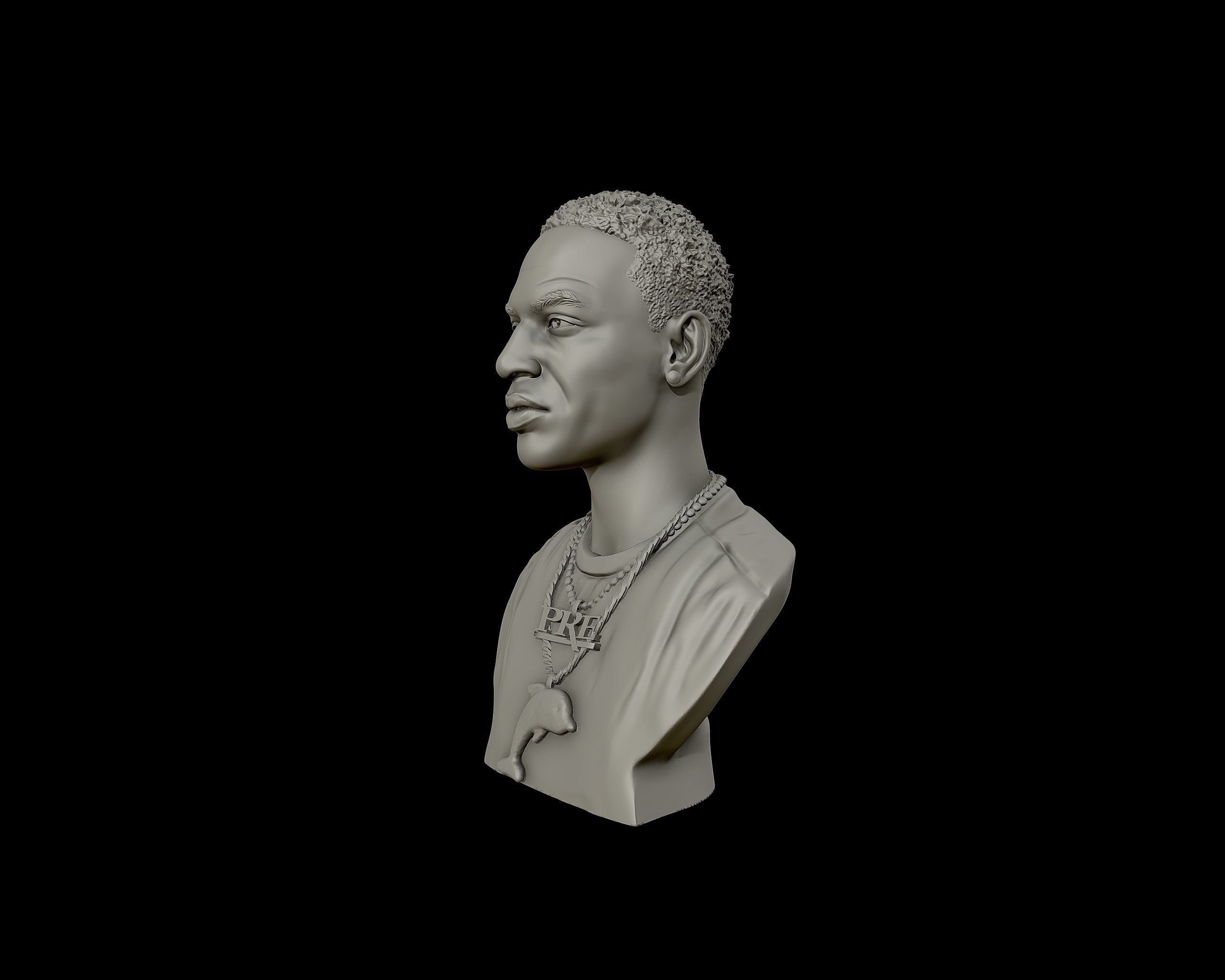 Young Dolph Bust 3D print model_20