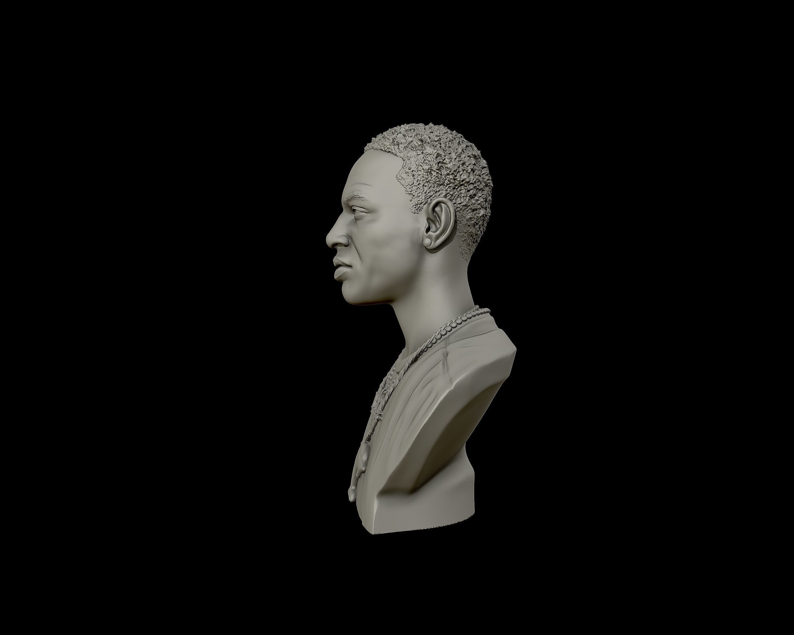 Young Dolph Bust 3D print model_21